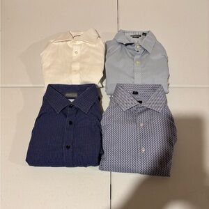 Lot Of 4 Men’s Size L Slim Fit Button Down Dress Shirts Van Heusen Michael Kors